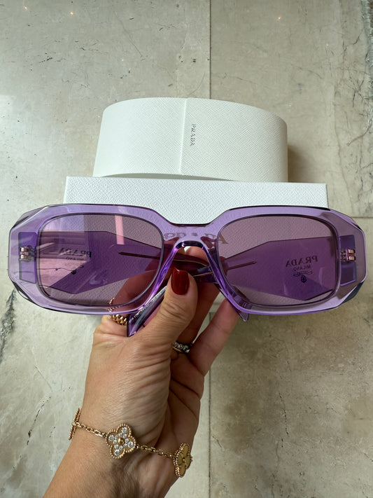 Prada 49mm Small Rectangular Violet Purple Sunglasses PR 17WS49