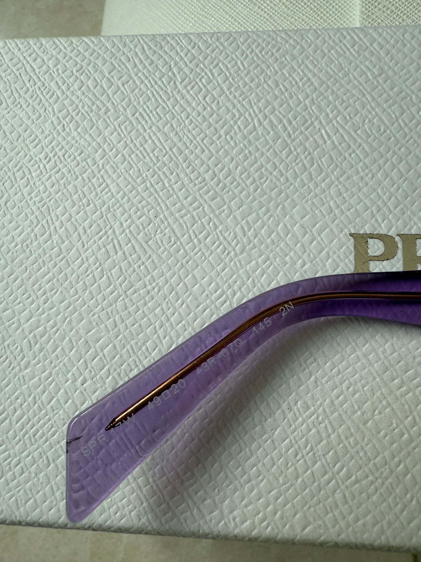 Prada 49mm Small Rectangular Violet Purple Sunglasses PR 17WS49