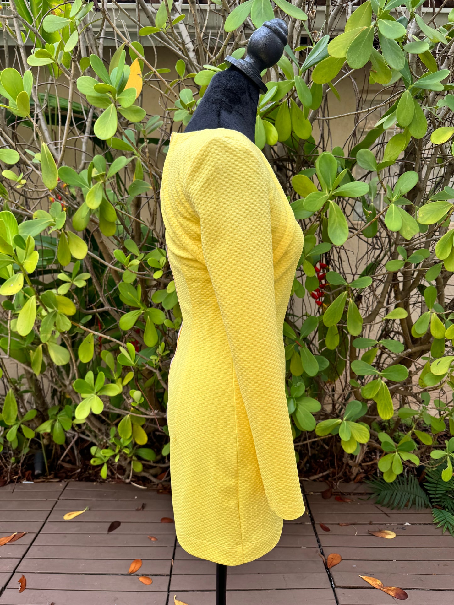 Cut25 By Yigal Azrouel Women's Micro Knit Fitted Long Sleeve Dress Yellow Pre-Owned