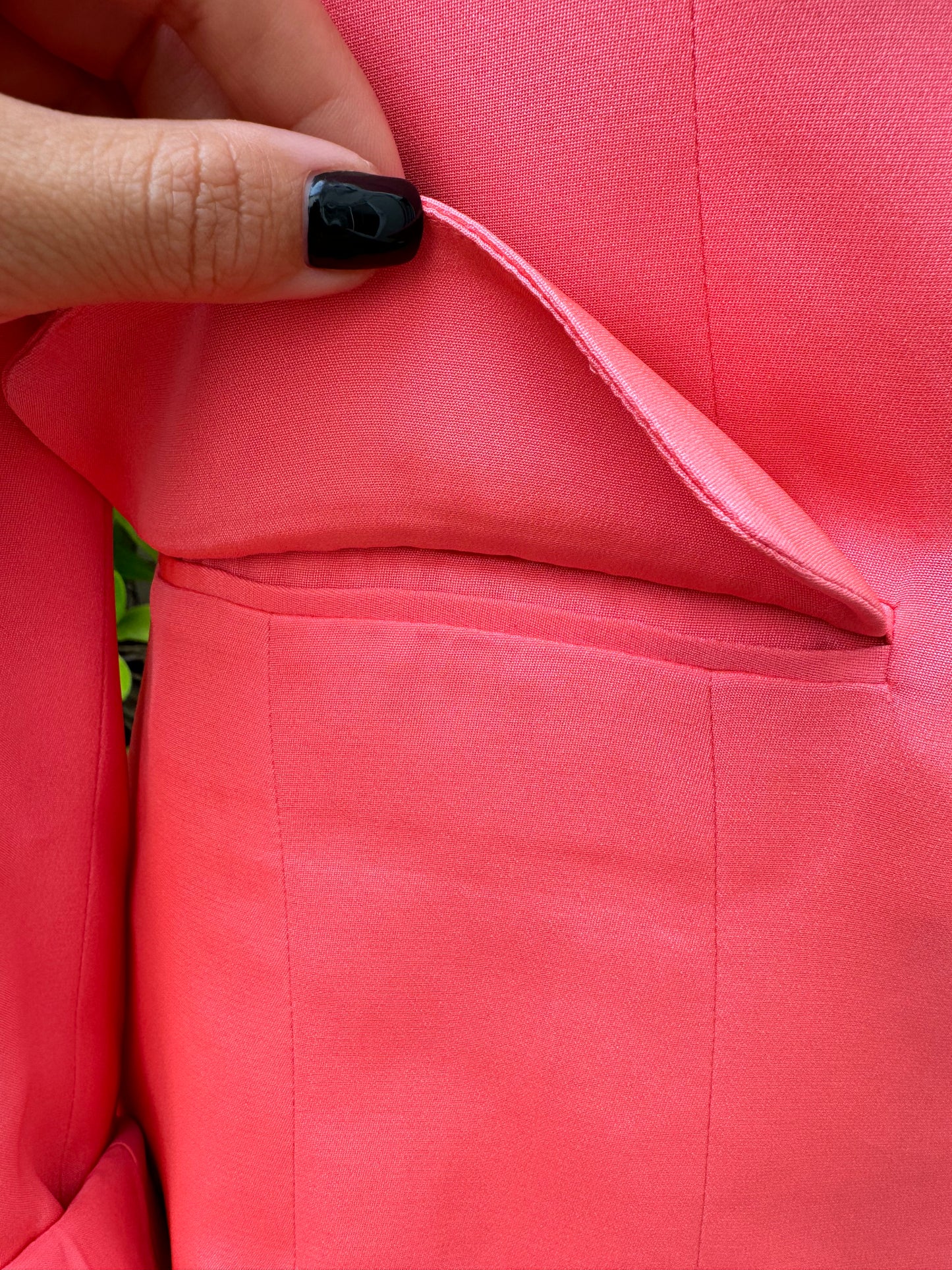 Parker Pink Salmon Coral Collared Slim Short Silk Blazer Jacket Pre-Owned