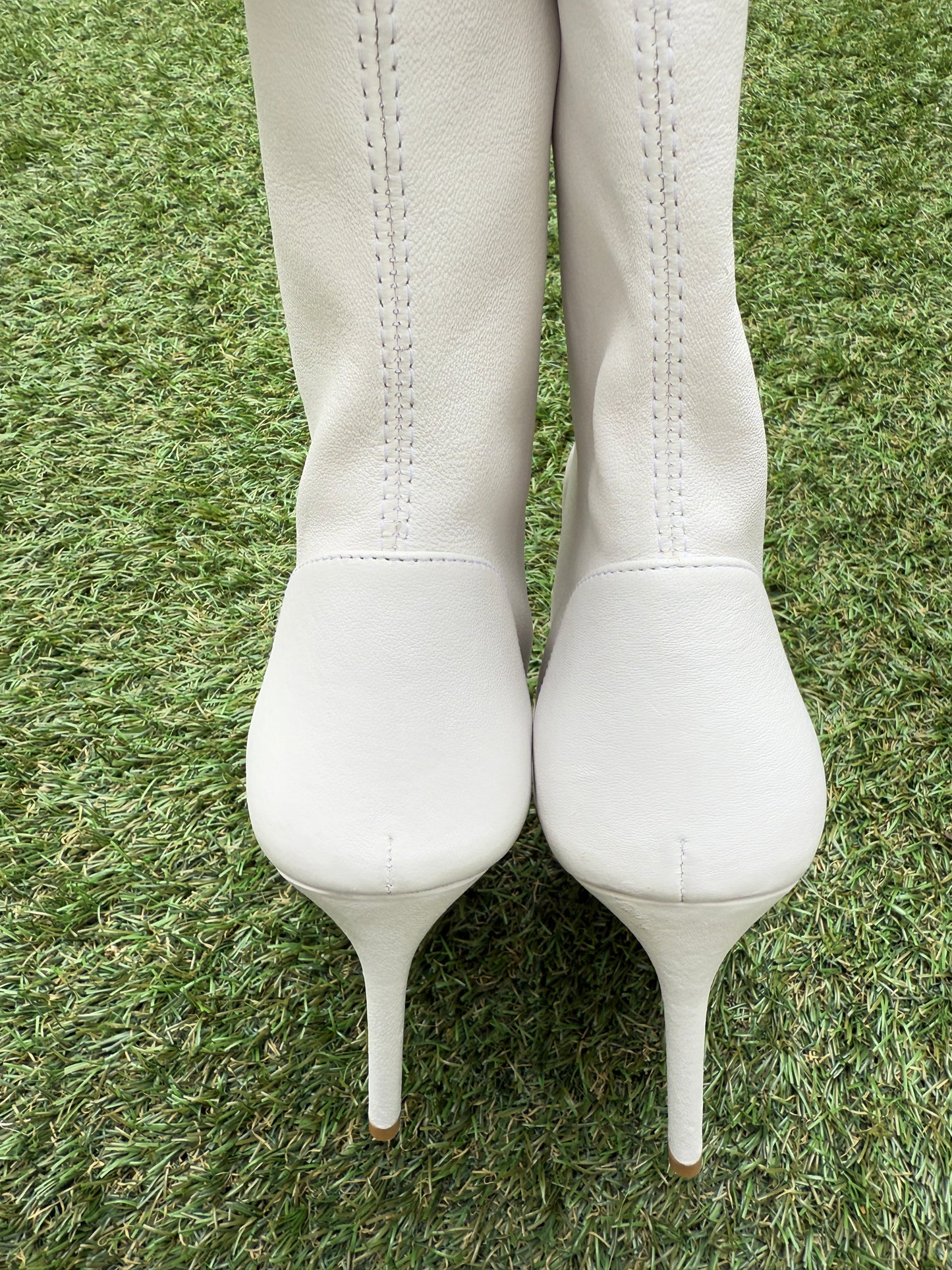 STUART WEITZMAN STUART 100 STRETCH WHITE NAPPA LEATHER BOOTIE ANKLE BOOTS