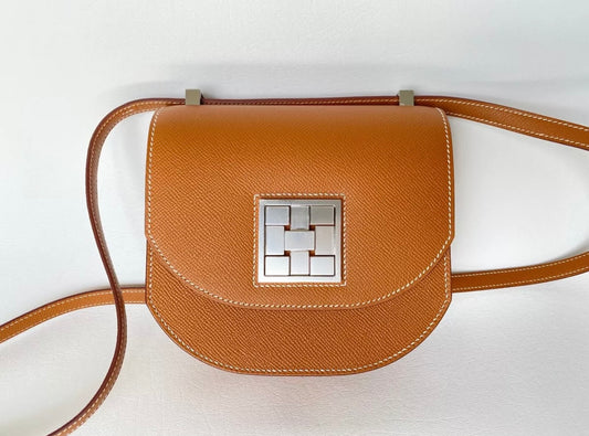 HERMES Mosaique Gold Epsom Leather Mini Bag 18 MINI SIZE PHW