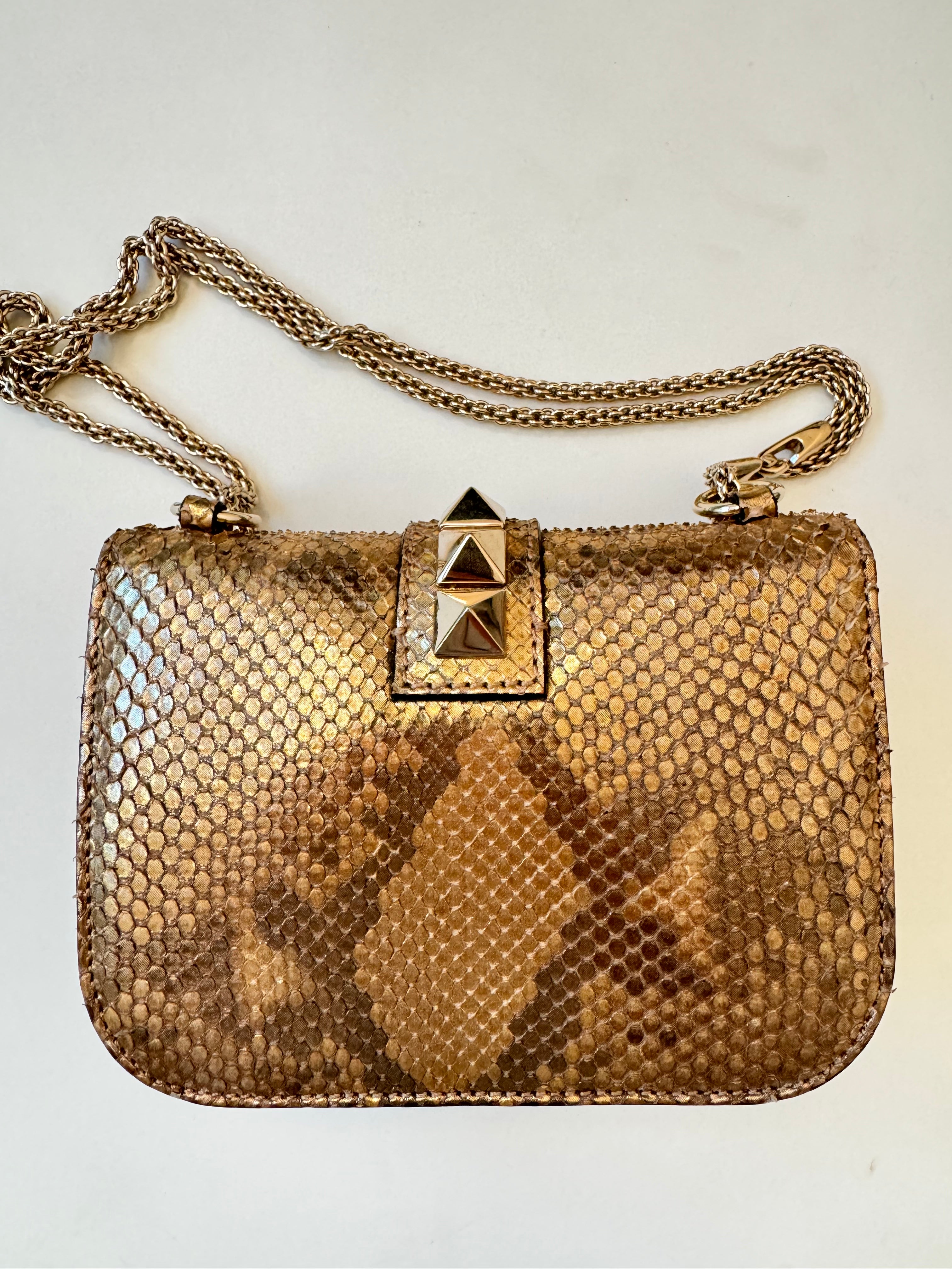 Valentino rockstud gold online bag