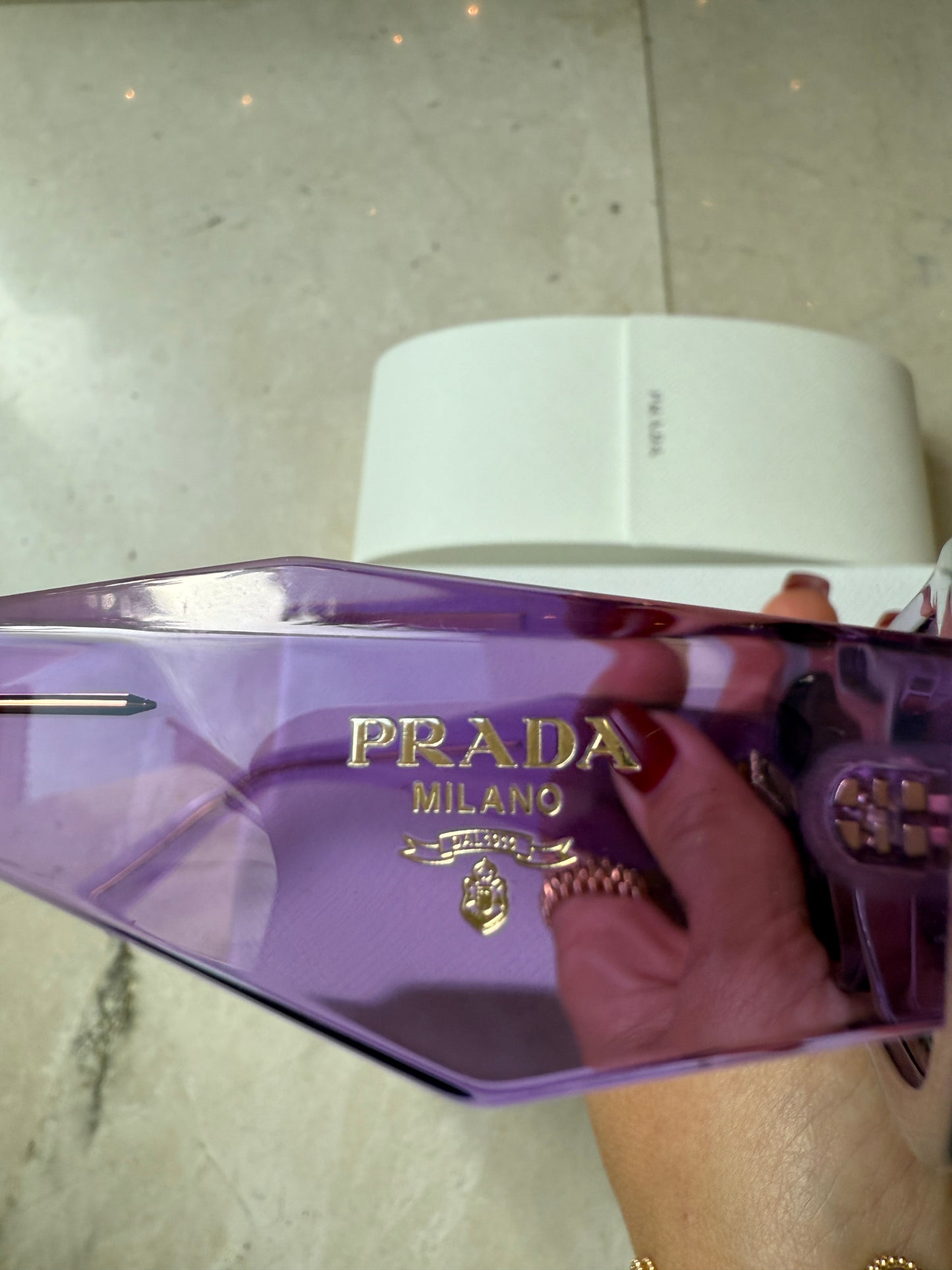 Prada 49mm Small Rectangular Violet Purple Sunglasses PR 17WS49