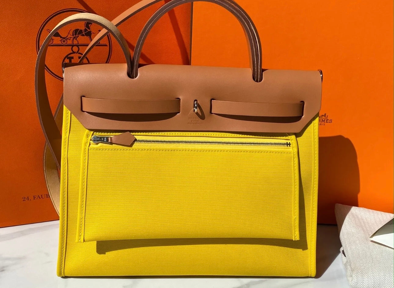 Hermes herbag clearance yellow