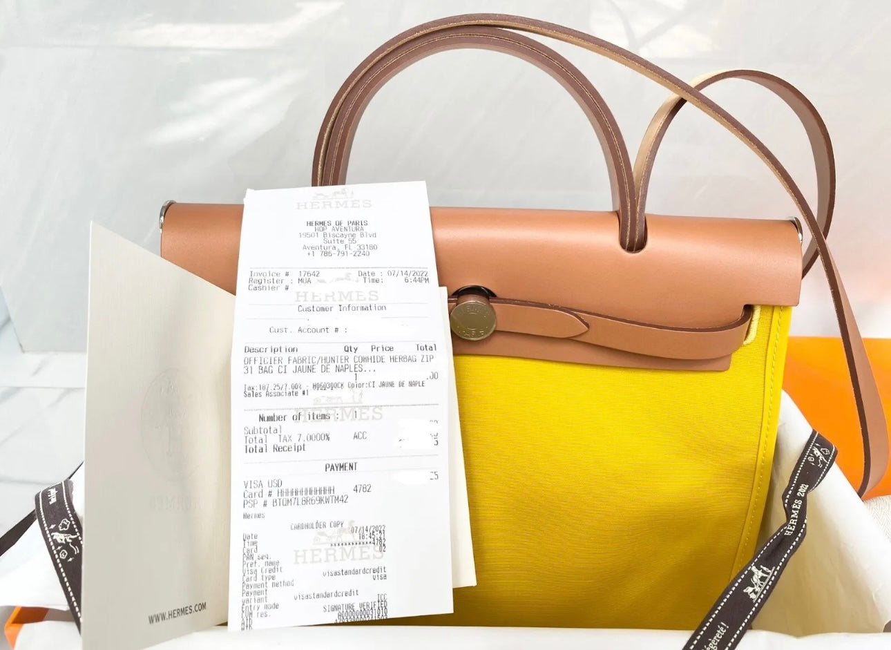 Hermès HERBAG 31 YELLOW JAUNE DE NAPLES CANVAS NATUREL LEATHER BAG Pal –  Miami Lux Boutique