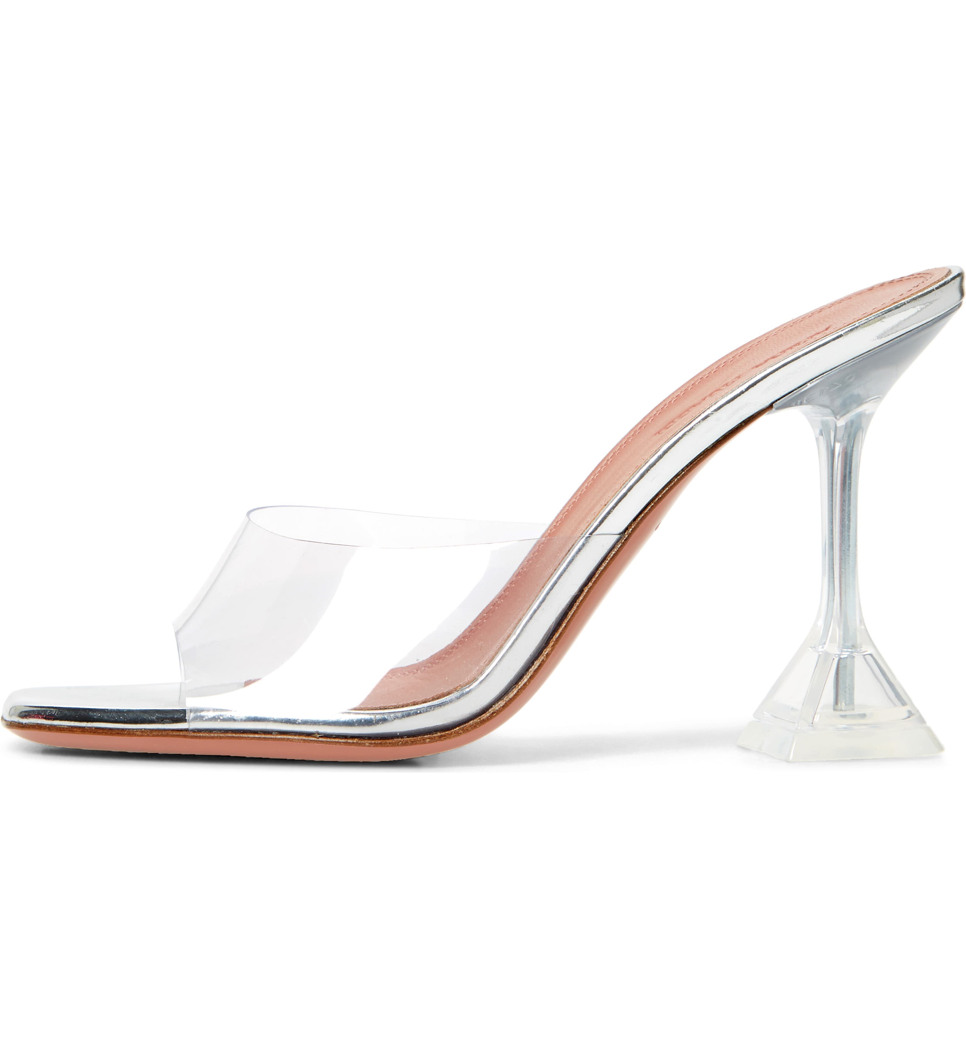 Amina Muaddi Lupita Glass Clear PVC Transparent Mule Mules Plastic Hee Miami Lux Boutique