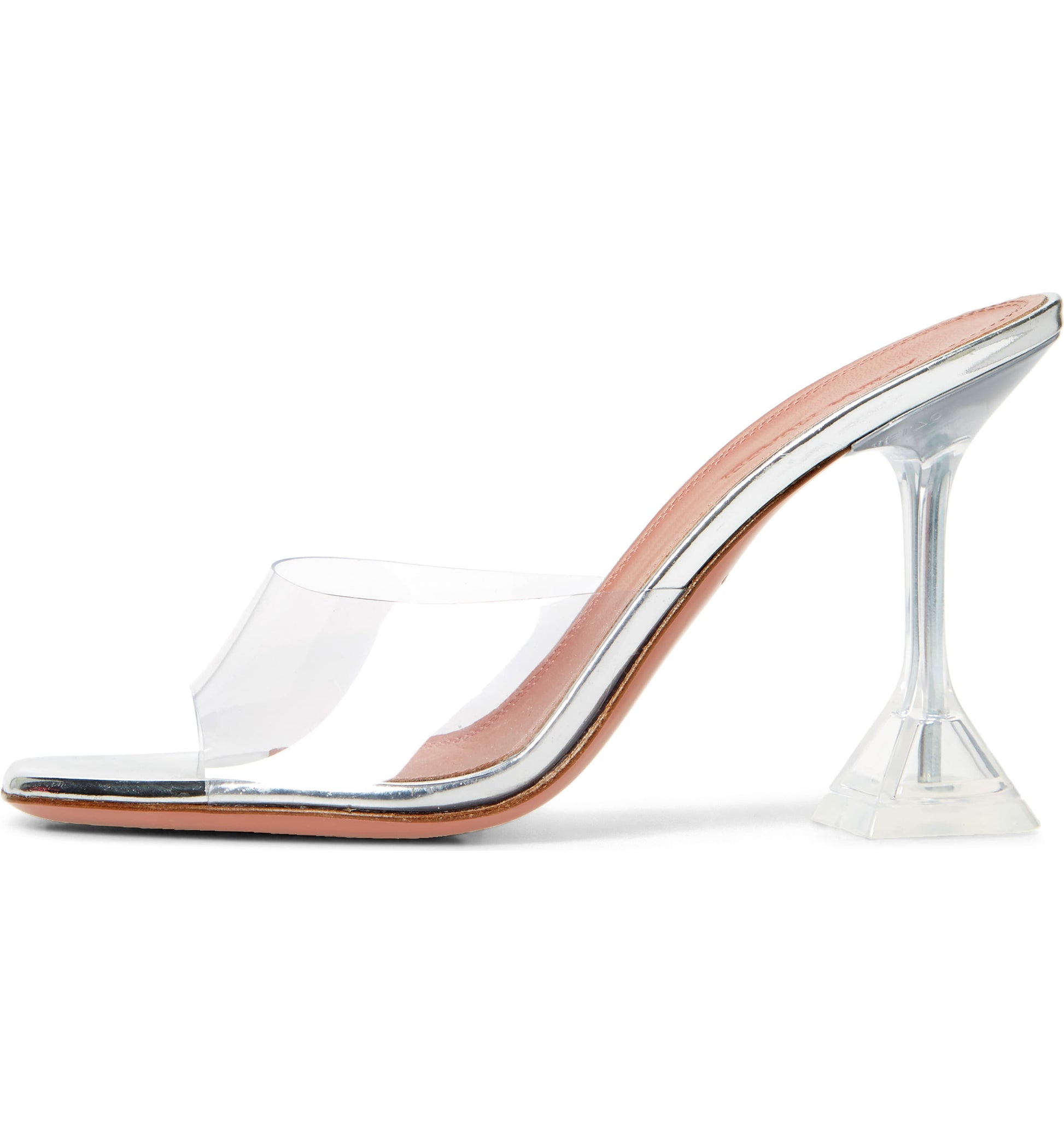 Perspex wine glass heels womens mule