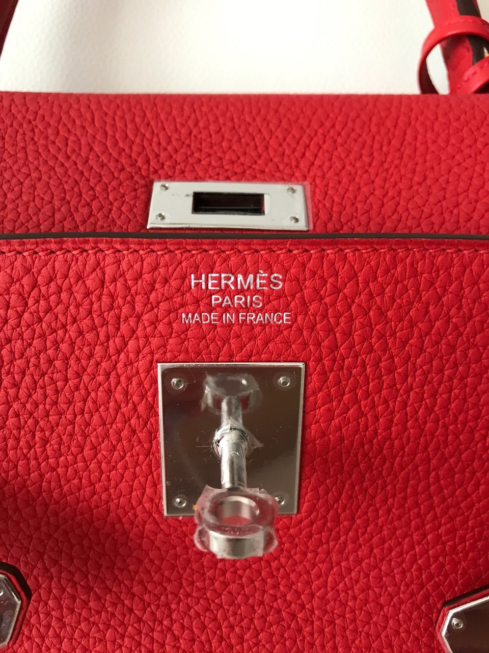 Hermes Kelly 32 Bag Ghillies s5 Rouge Tomate Togo PHW