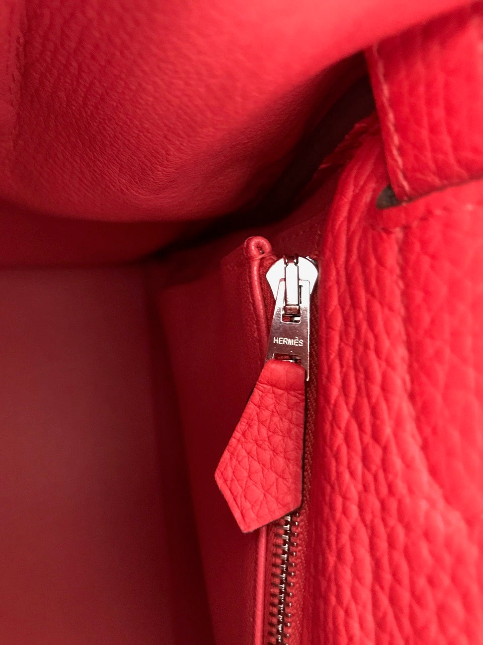 Hermes Rouge H Fjord Red 35/37cm Bolide Shoulder Tote Bag