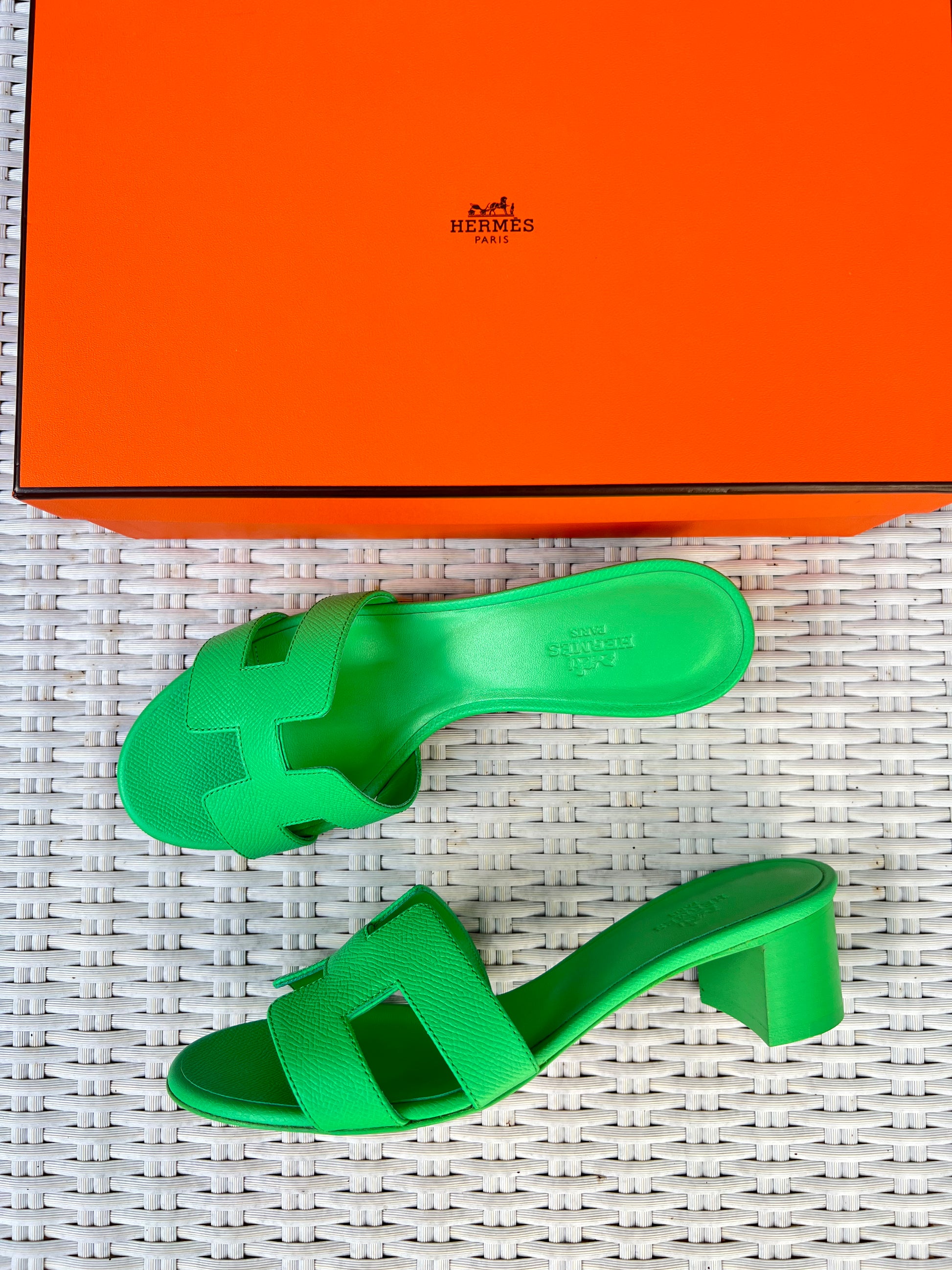 Louis Vuitton Olive Green 'Oasis' Sandals