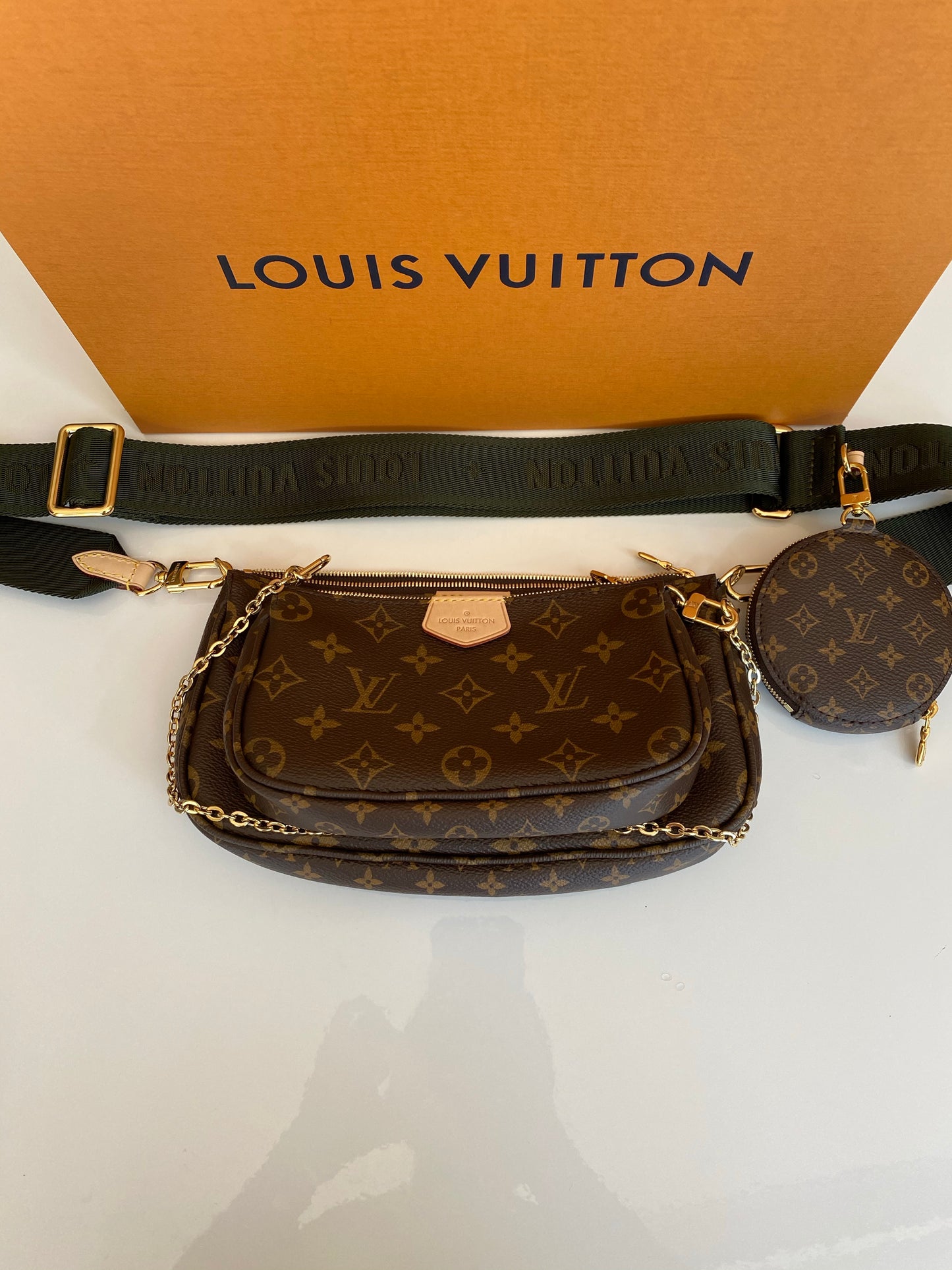 Louis Vuitton MULTI POCHETTE ACCESSOIRES - M44813 Khaki Brown Blue