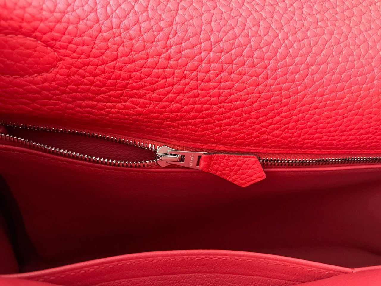 Hermès Kelly 35 RETOURNE Rouge Tomato Palladium Hardware Red Leather Bag New