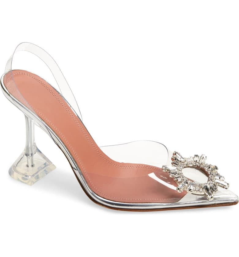 Amina Muaddi Begum Transparent PVC Clear Slingback Pumps Miami