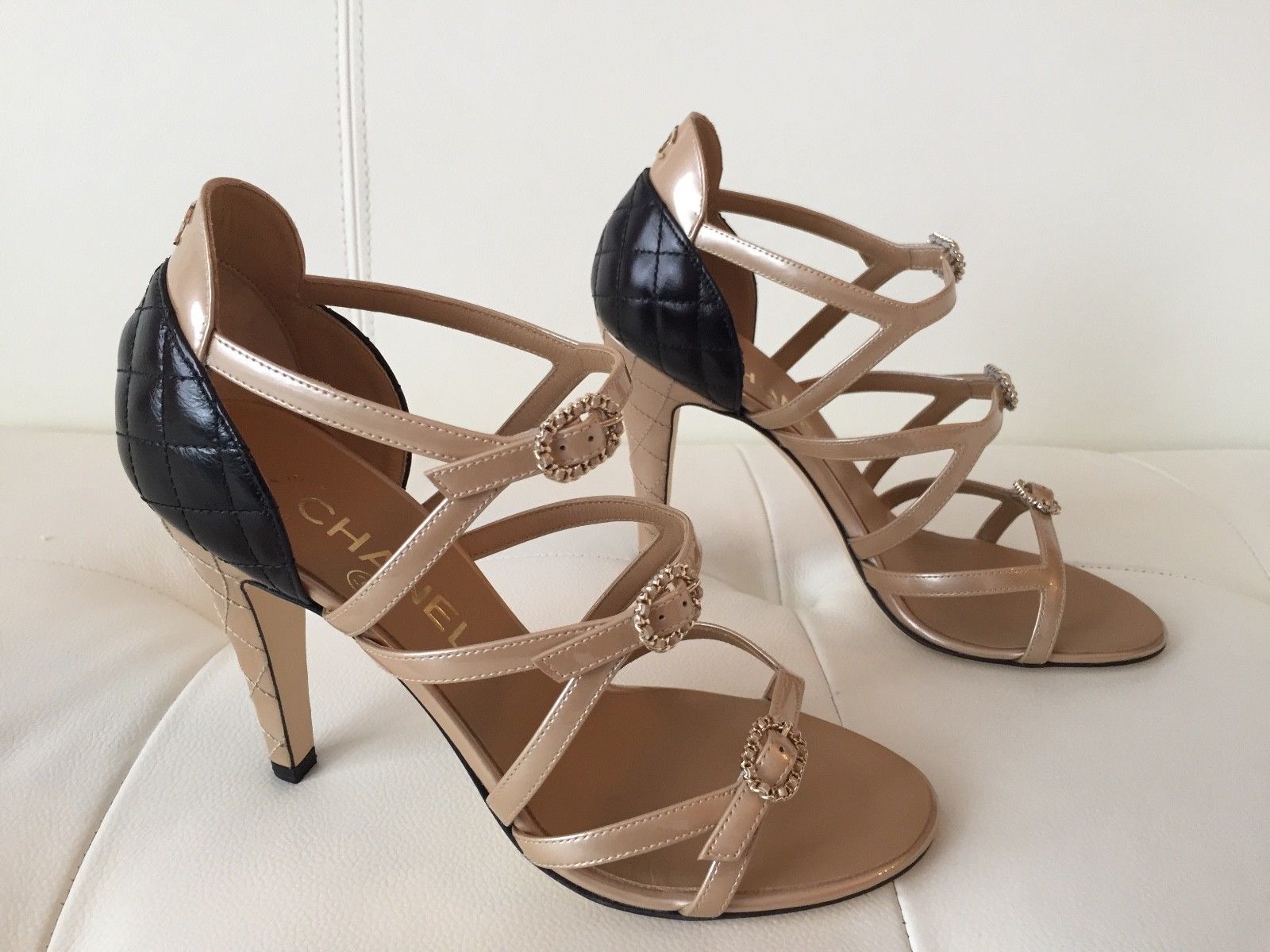 Chanel hot sale strappy heels